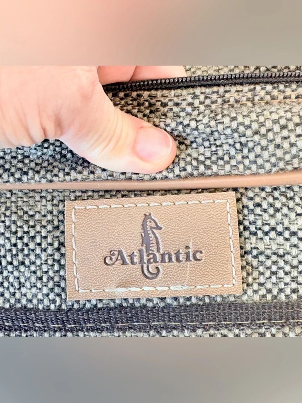 Vintage 70s Atlantic USA Wool Tweed Carry-On Duffle Bag Travel Weekender Luggage